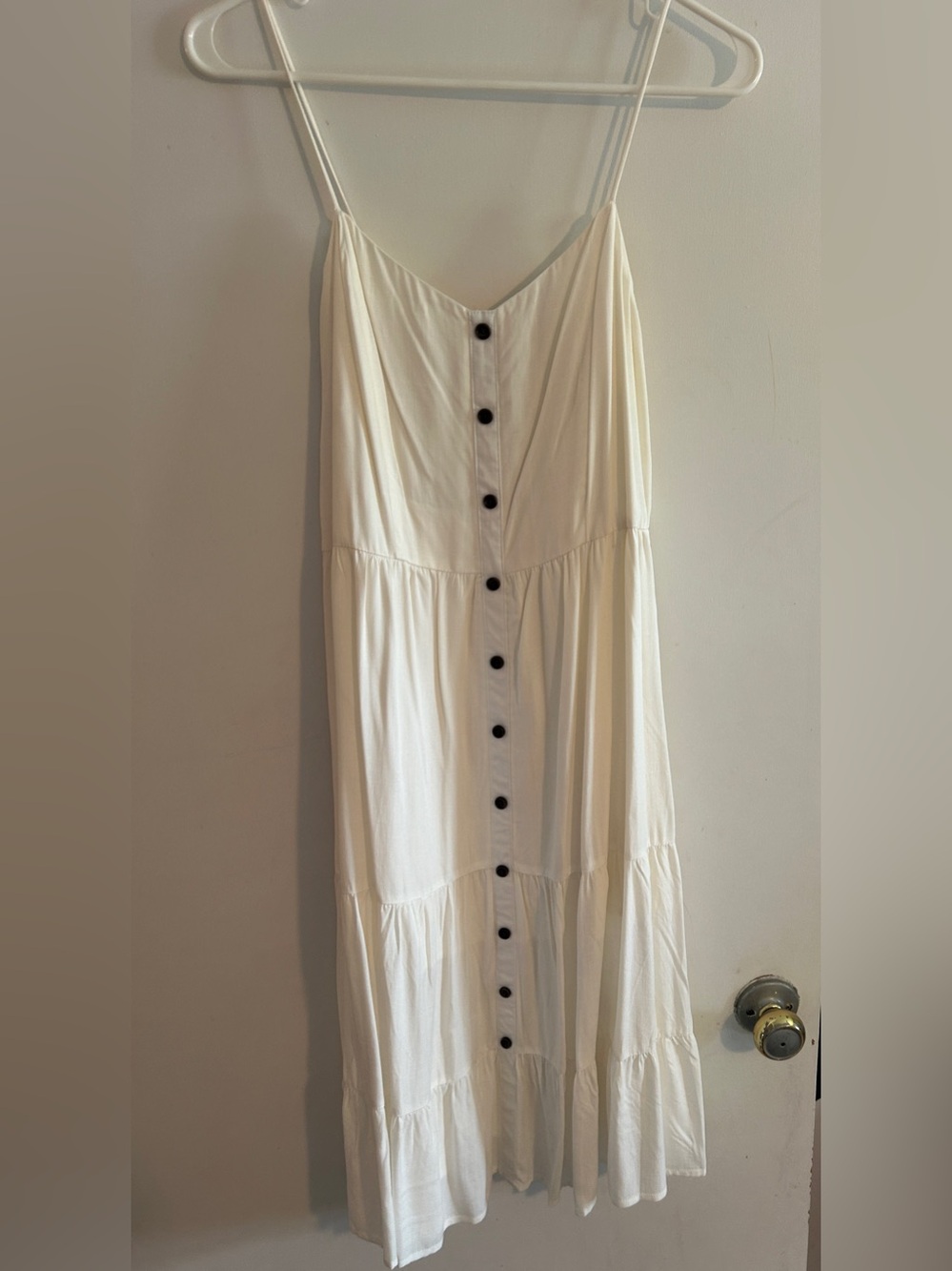 Button front tiered sun dress